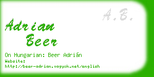 adrian beer business card