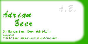 adrian beer business card